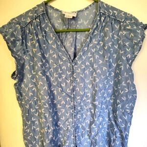 Blue Floral Women's Top